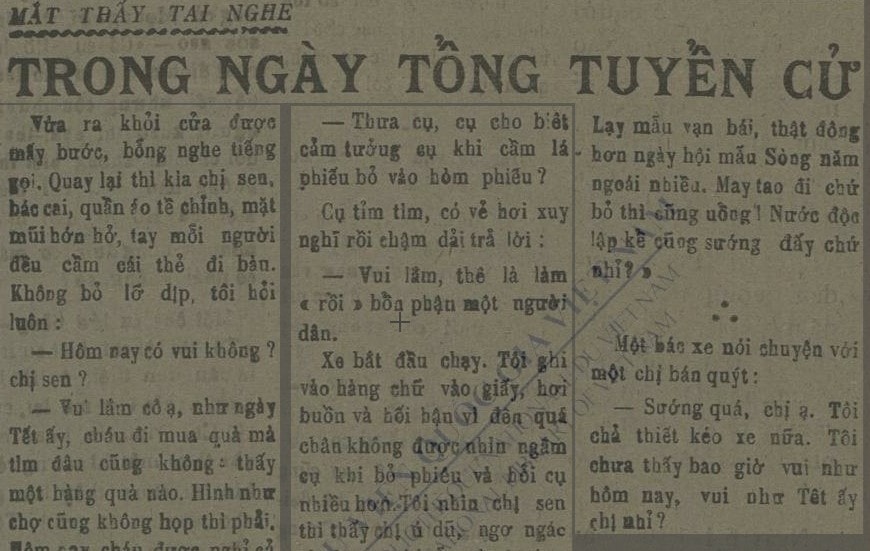 Mắt thấy tai nghe về tổng tuyển cử 1946