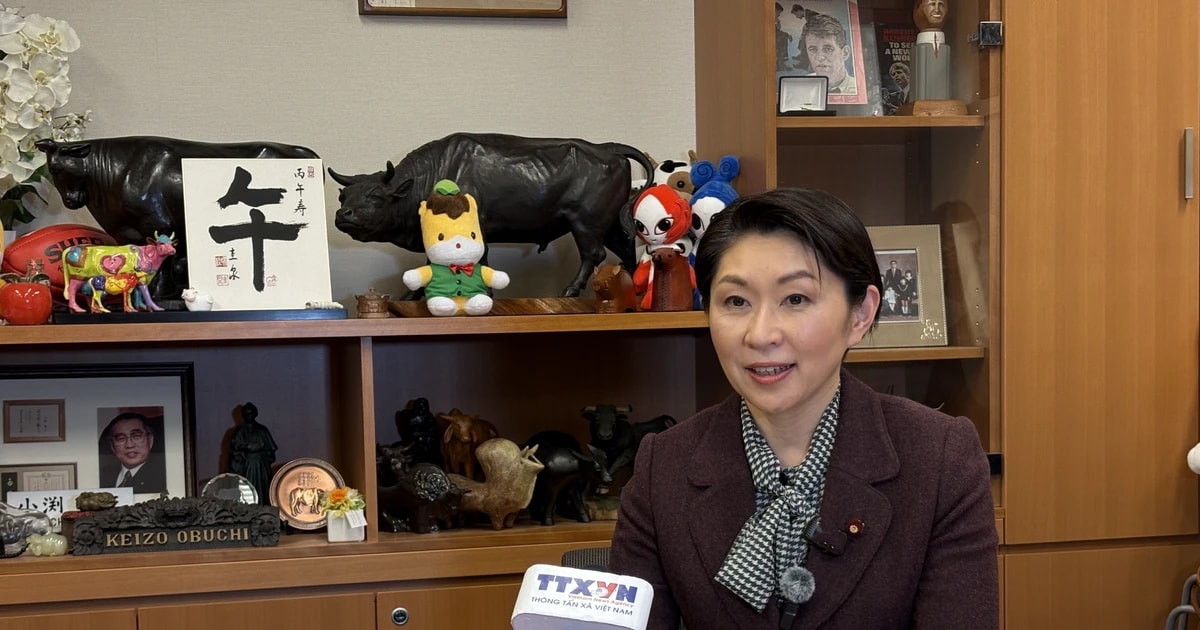 Chairwoman of the Japan-Vietnam Parliamentary Friendship Alliance Obuchi Yuko grants an interview to the Vietnam News Agency (Photo: VNA)