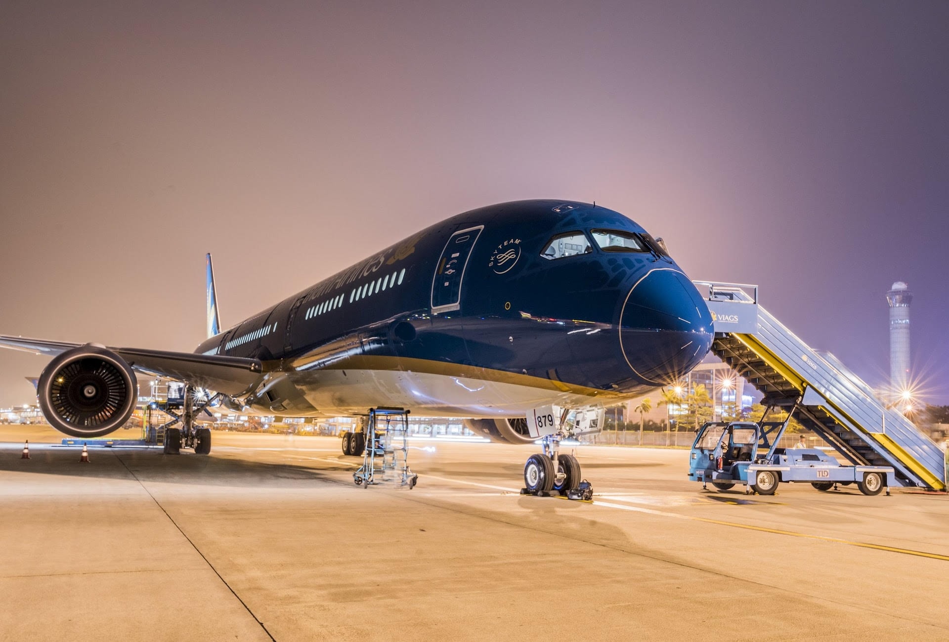 Vietnam Airlines khai thác hơn 1.300 chuyến bay đêm dịp Tết Nguyên đán 2026. Ảnh VNA