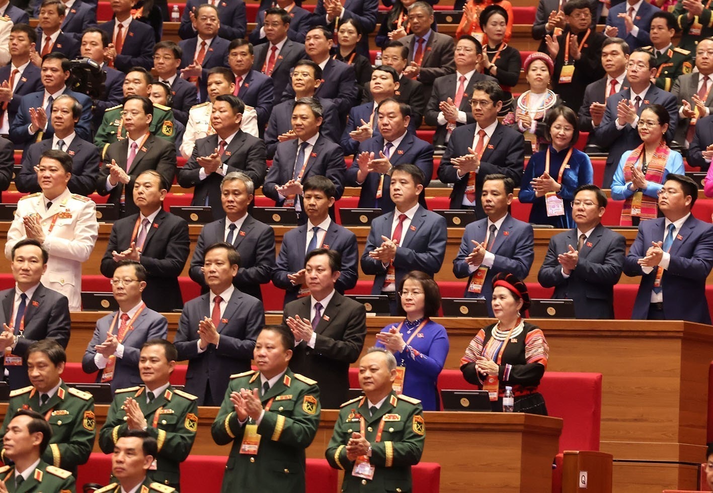 Các đại biểu tham dự phiên khai mạc Đại hội XIV của Đảng