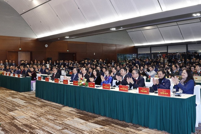 Domestic and international journalists attend the press conference. (Photo: VNA) press-conference.jpg