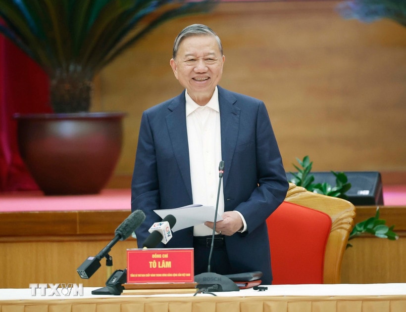 Tổng Bí thư Tô Lâm phát biểu. (Ảnh: Thống Nhất/TTXVN)