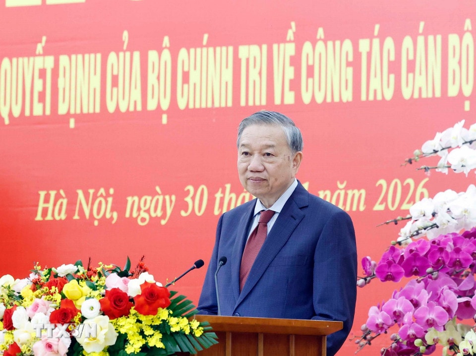 Tổng Bí thư Tô Lâm phát biểu chỉ đạo. (Ảnh: Thống Nhất/TTXVN)
