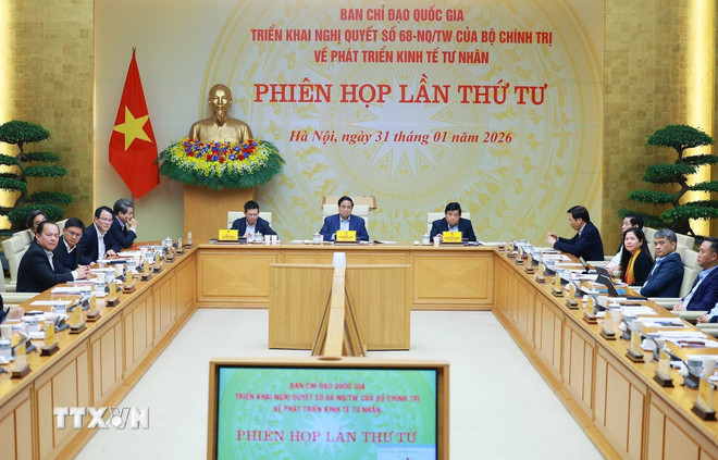 Thủ tướng Phạm Minh Chính chủ trì Phiên họp lần thứ tư của Ban Chỉ đạo phát triển kinh tế tư nhân. (Ảnh: Dương Giang/TTXVN) ttxvn-3101-thu-tuong-kinh-te-tu-nhan-8.jpg