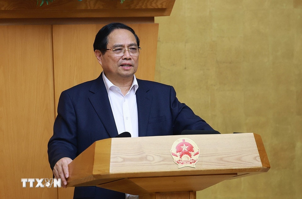 Thủ tướng Phạm Minh Chính chủ trì Phiên họp Chính phủ Thường kỳ tháng 1 năm 2026 trực tuyến với các địa phương. (Ảnh: Dương Giang/TTXVN)