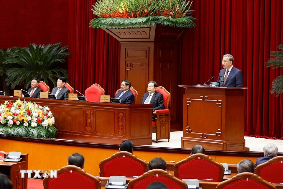 Tổng Bí thư Tô Lâm phát biểu. (Ảnh: Thống Nhất/TTXVN)