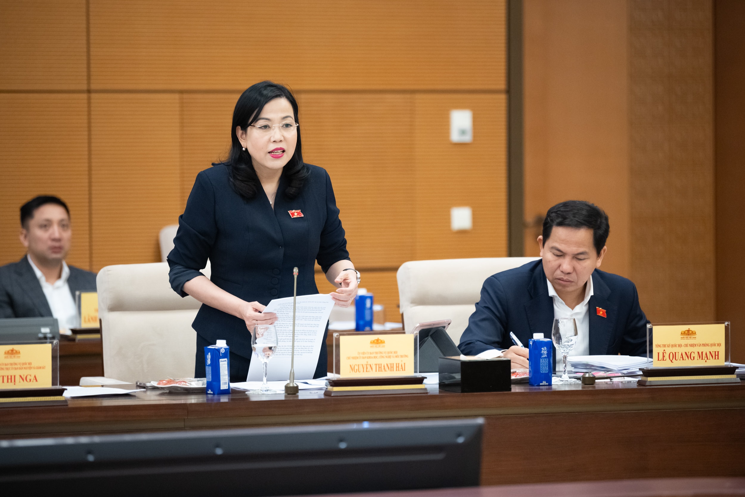 Chủ nhiệm Ủy ban Khoa học, Công nghệ và Môi trường Nguyễn Thanh Hải phát biểu