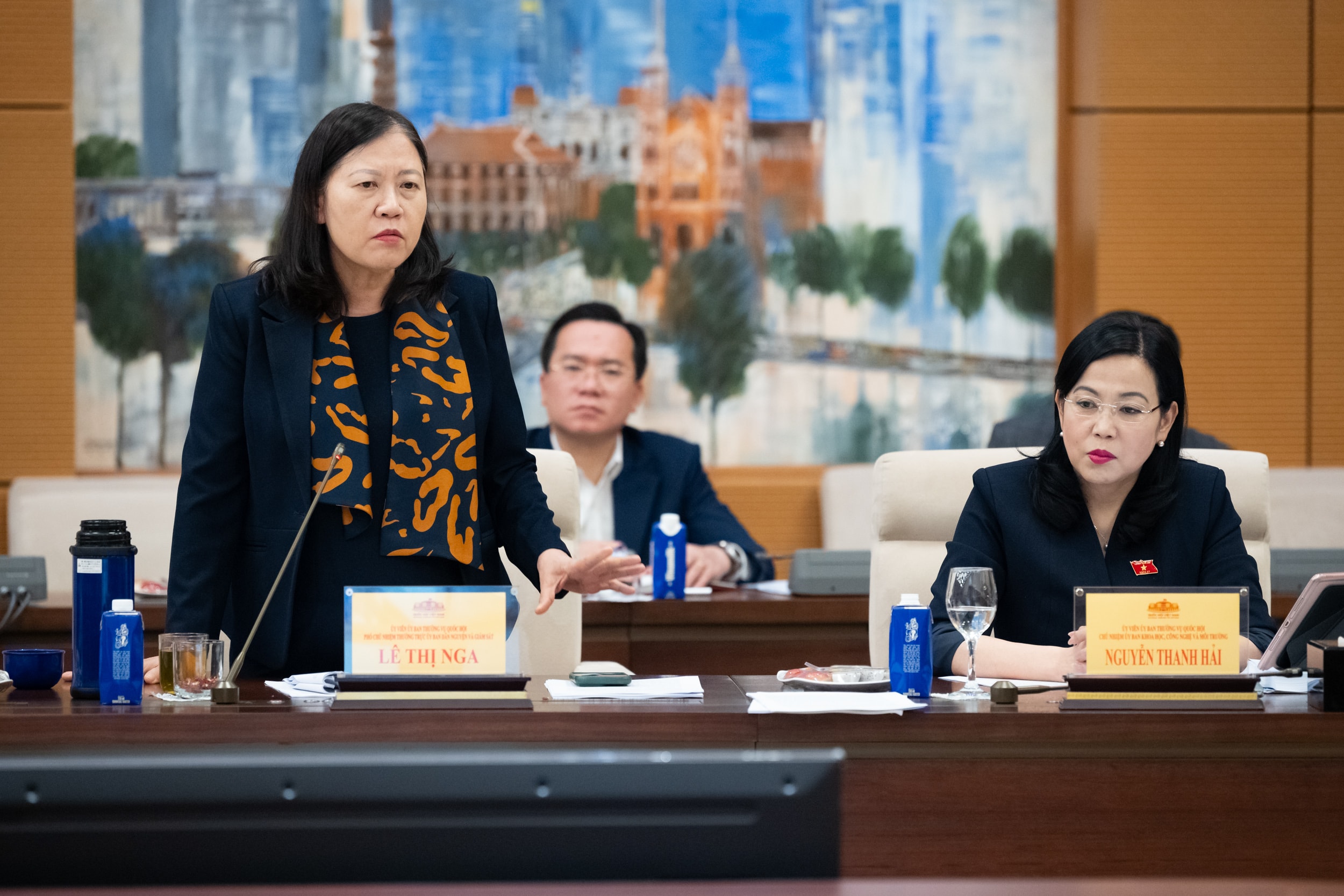 Phó Chủ nhiệm Thường trực Ủy ban Dân nguyện và Giám sát Lê Thị Nga phát biểu