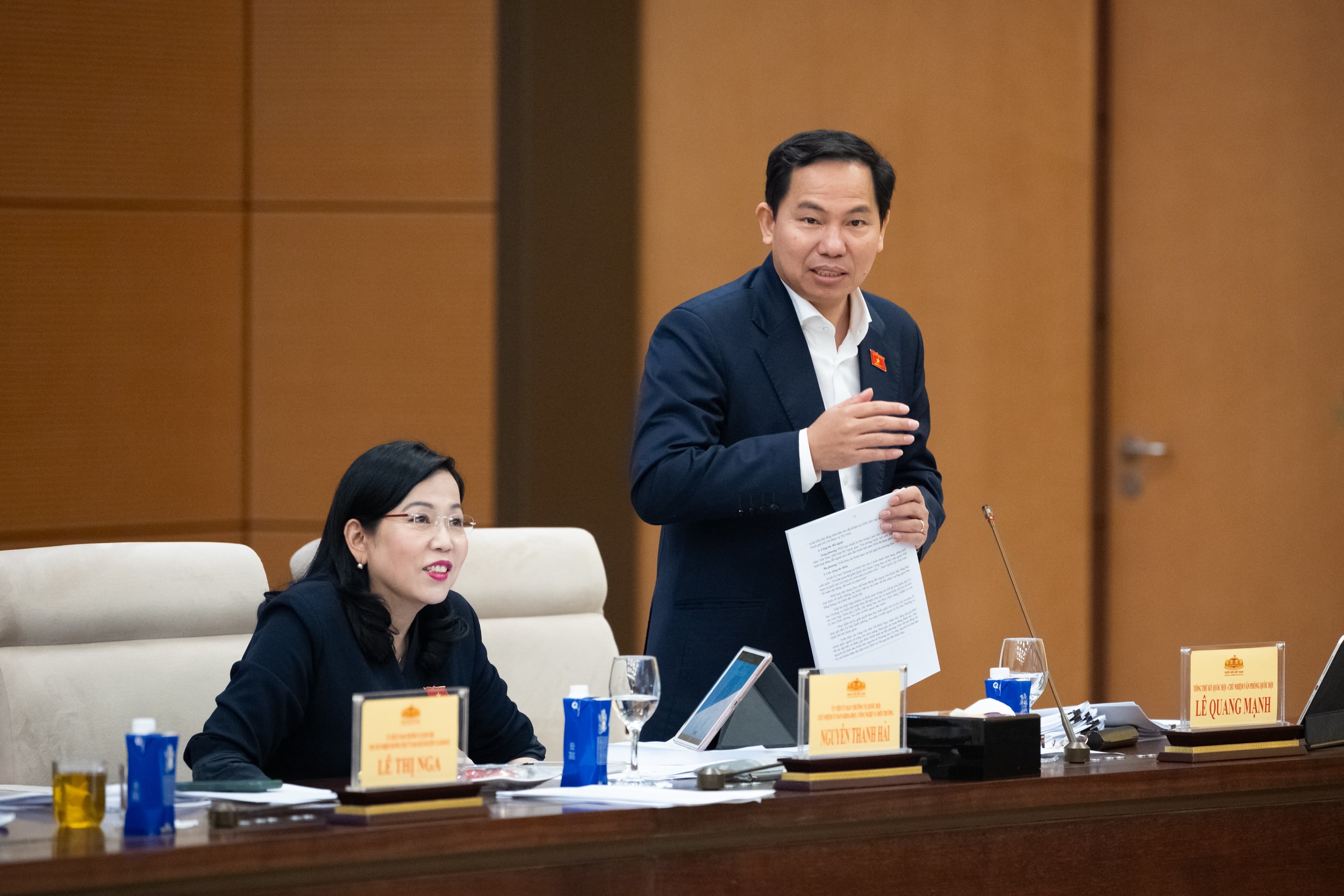 Tổng thư ký, Chủ nhiệm Văn phòng Quốc hội Lê Quang Mạnh phát biểu