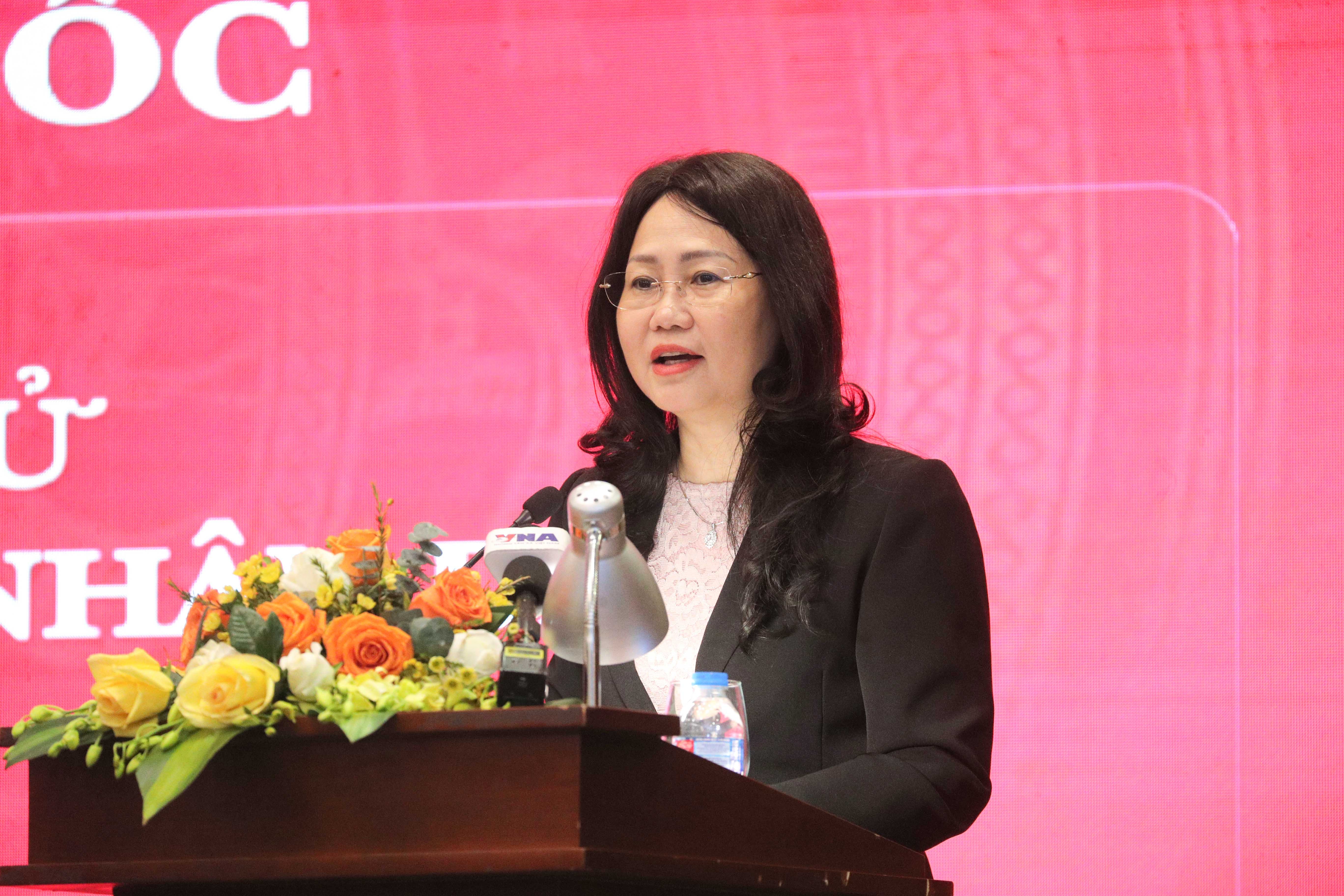 Thứ trưởng Thường trực Bộ Văn hóa, Thể thao và Du lịch Lâm Thị Phương Thanh phát biểu