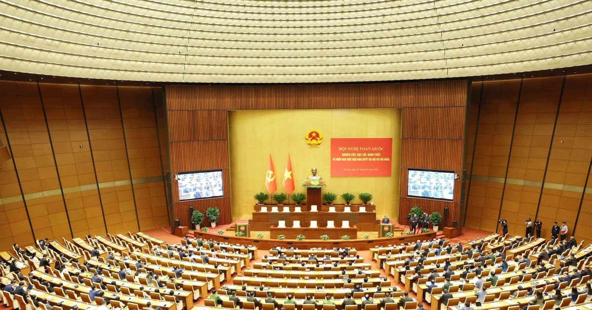 A view of the national conference disseminating and implementing the Resolution of 14th National Party Congress in Hanoi on February 7, 2026 (Photo: VNA)