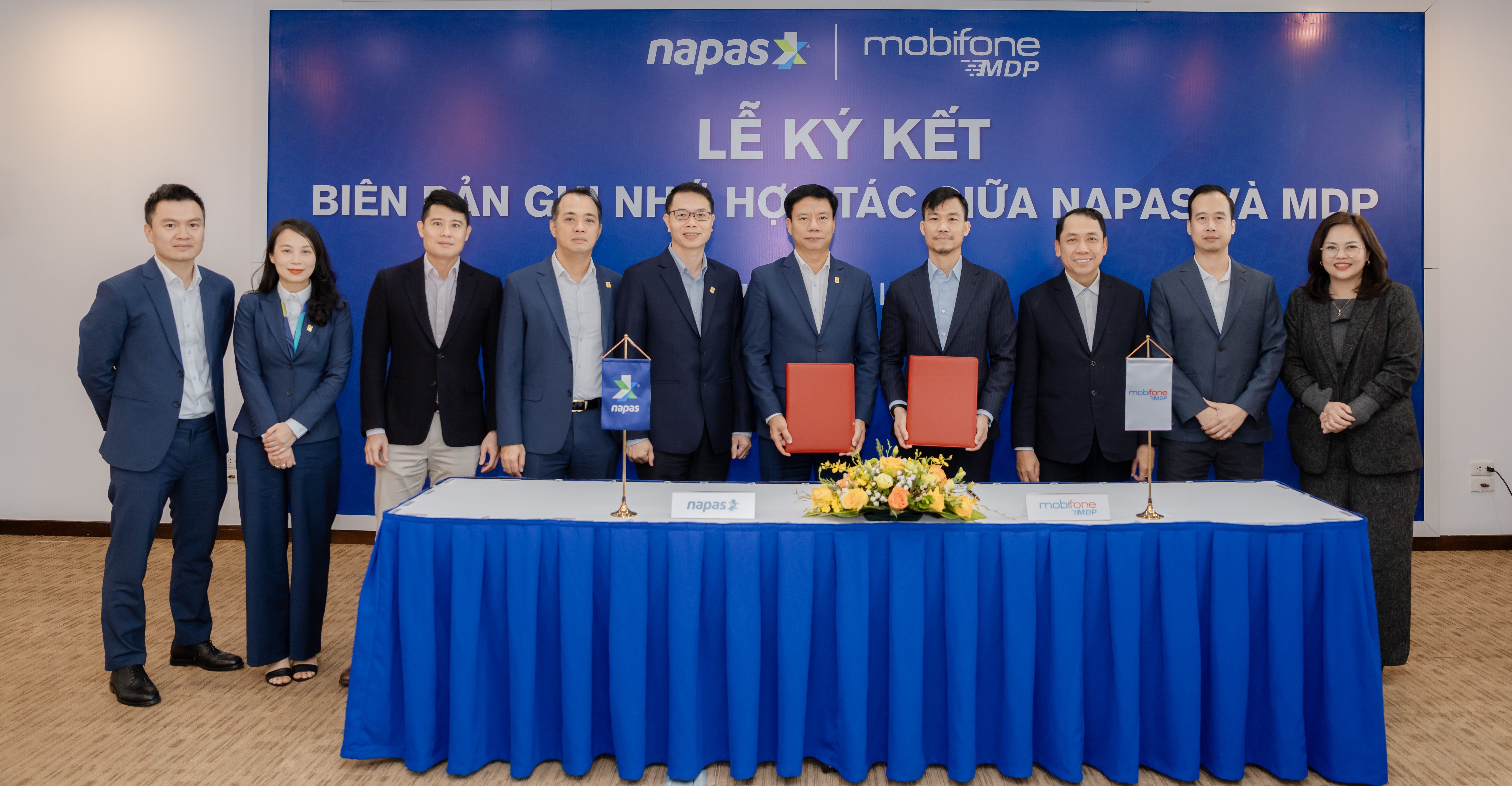 Lãnh đạo MDP và NAPAS tham dự lễ ký kết BB ghi nhớ hợp tác