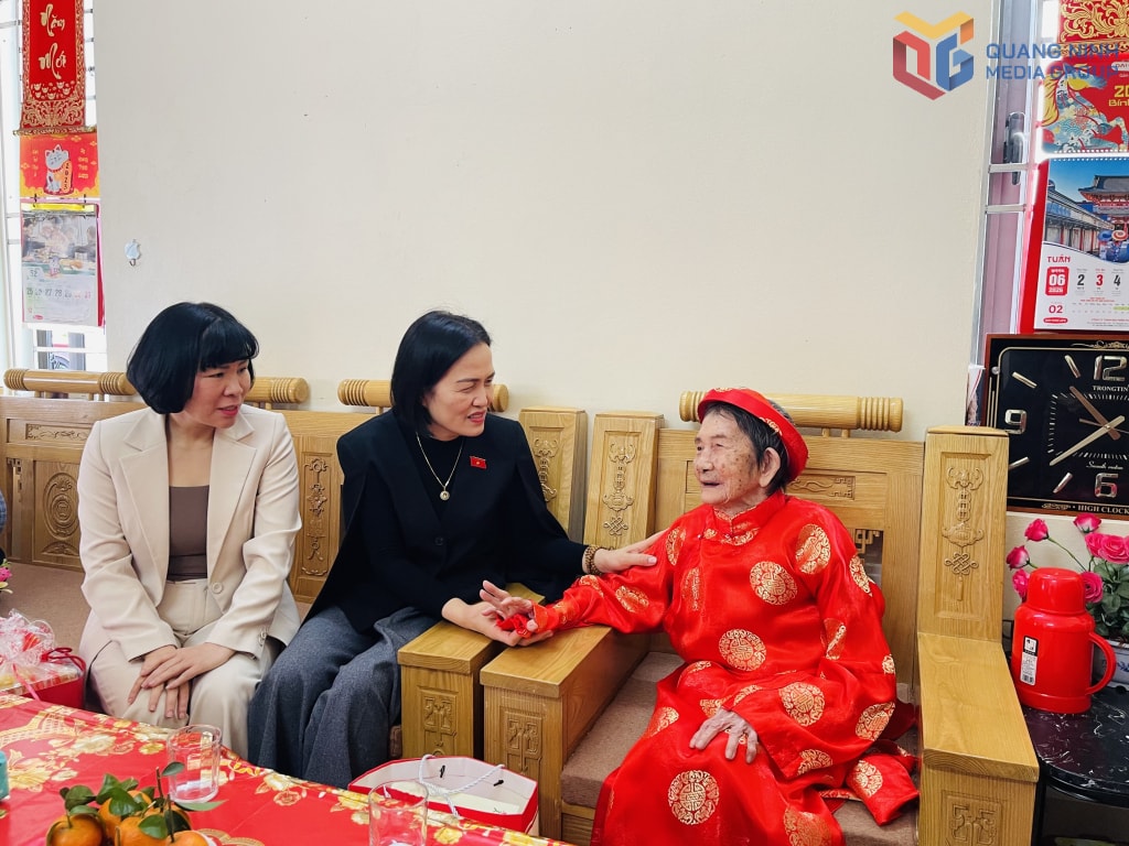 Đại biểu Quốc hội tỉnh thăm, động viên Mẹ Việt Nam Anh hùng tại phường Tuần Châu.