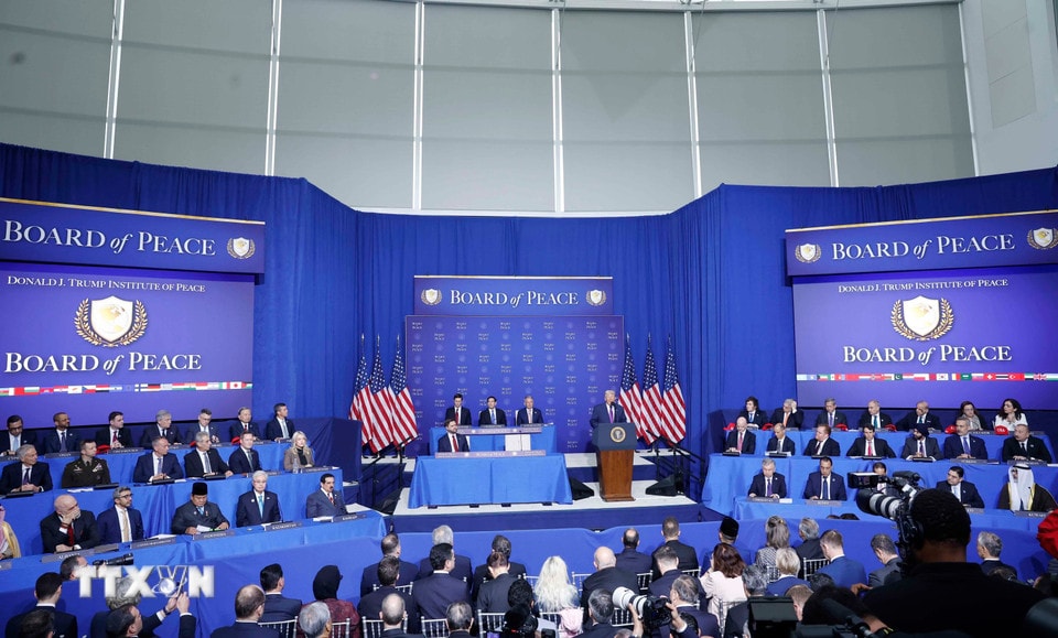 Phiên khai mạc Hội đồng Hòa bình về Gaza tại Thủ đô Washington D.C., Hoa Kỳ. (Ảnh: Thống Nhất/TTXVN)