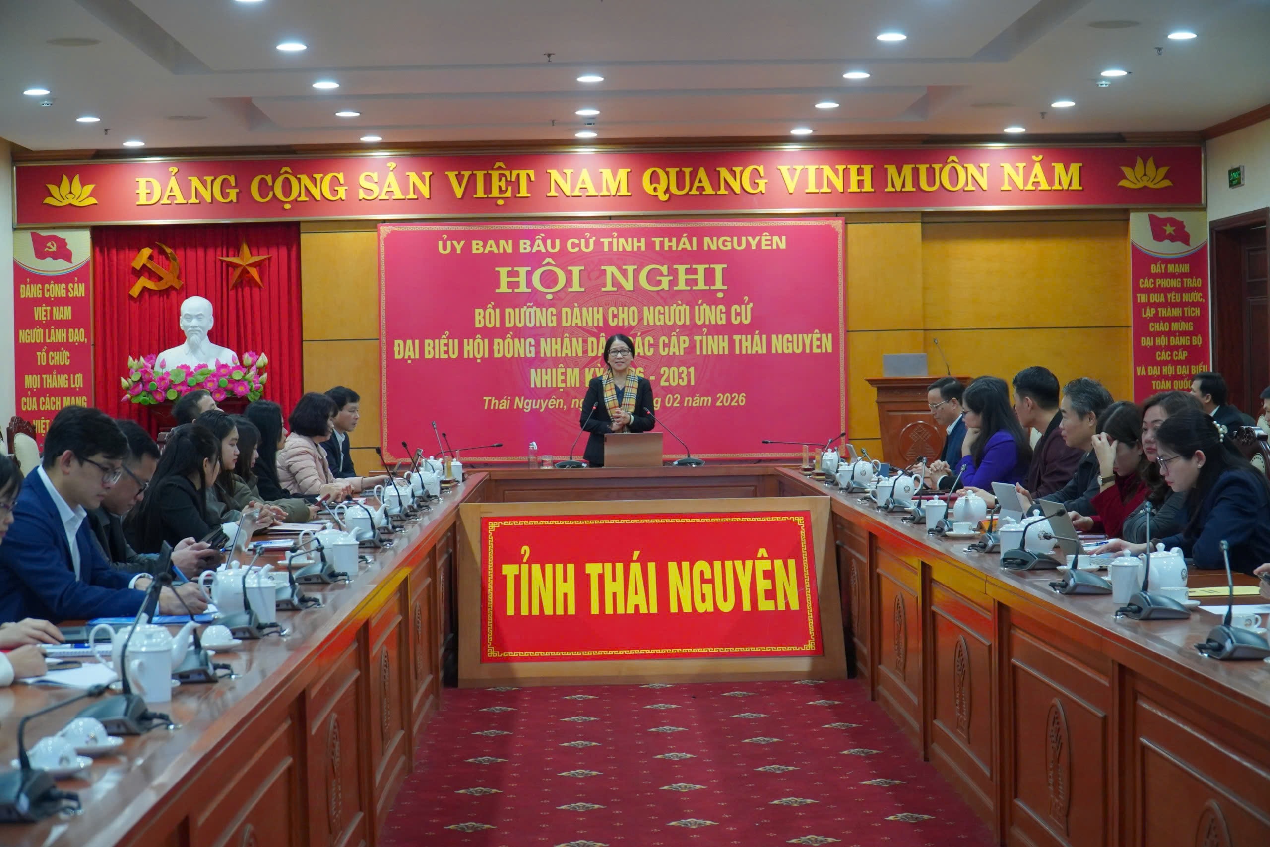 Hội nghị bồi dưỡng dành cho người ứng cử đại biểu HĐND các cấp tỉnh Thái Nguyên, nhiệm kỳ 2026-2031.