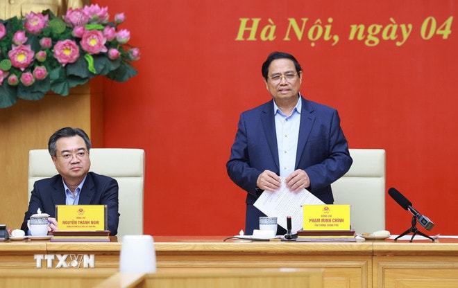 Bí thư Đảng ủy, Thủ tướng Chính phủ Phạm Minh Chính phát biểu. (Ảnh: Dương Giang/TTXVN) ttxvn-kiem-tra-ban-thuong-vu-dang-uy-chinh-phu-3.jpg