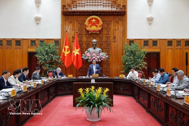 Prime Minister Pham Minh Chinh speaks at the meeting of the Government's standing members in Hanoi on March 4 (Photo: VNA) vnanet-pham-minh-chinh-2.jpg