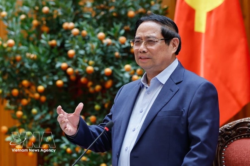 Prime Minister Pham Minh Chinh speaks at the meeting of the Government's standing members in Hanoi on March 4 (Photo: VNA)