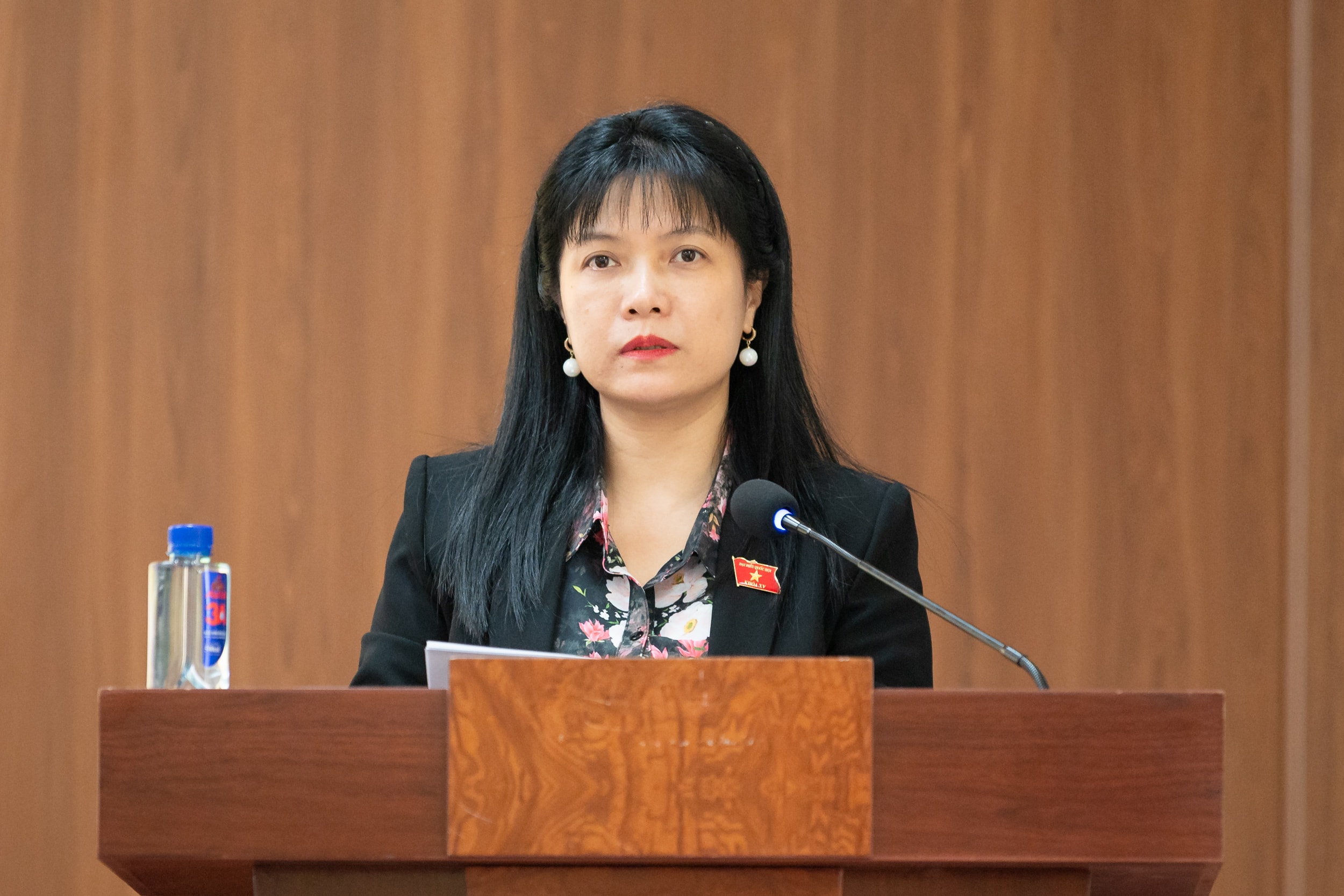 Phó Chủ nhiệm Ủy ban Công tác Đại biểu, Phó Chánh văn phòng TT Văn phòng Bầu cử Quốc gia Tạ Thị Yên phát biểu