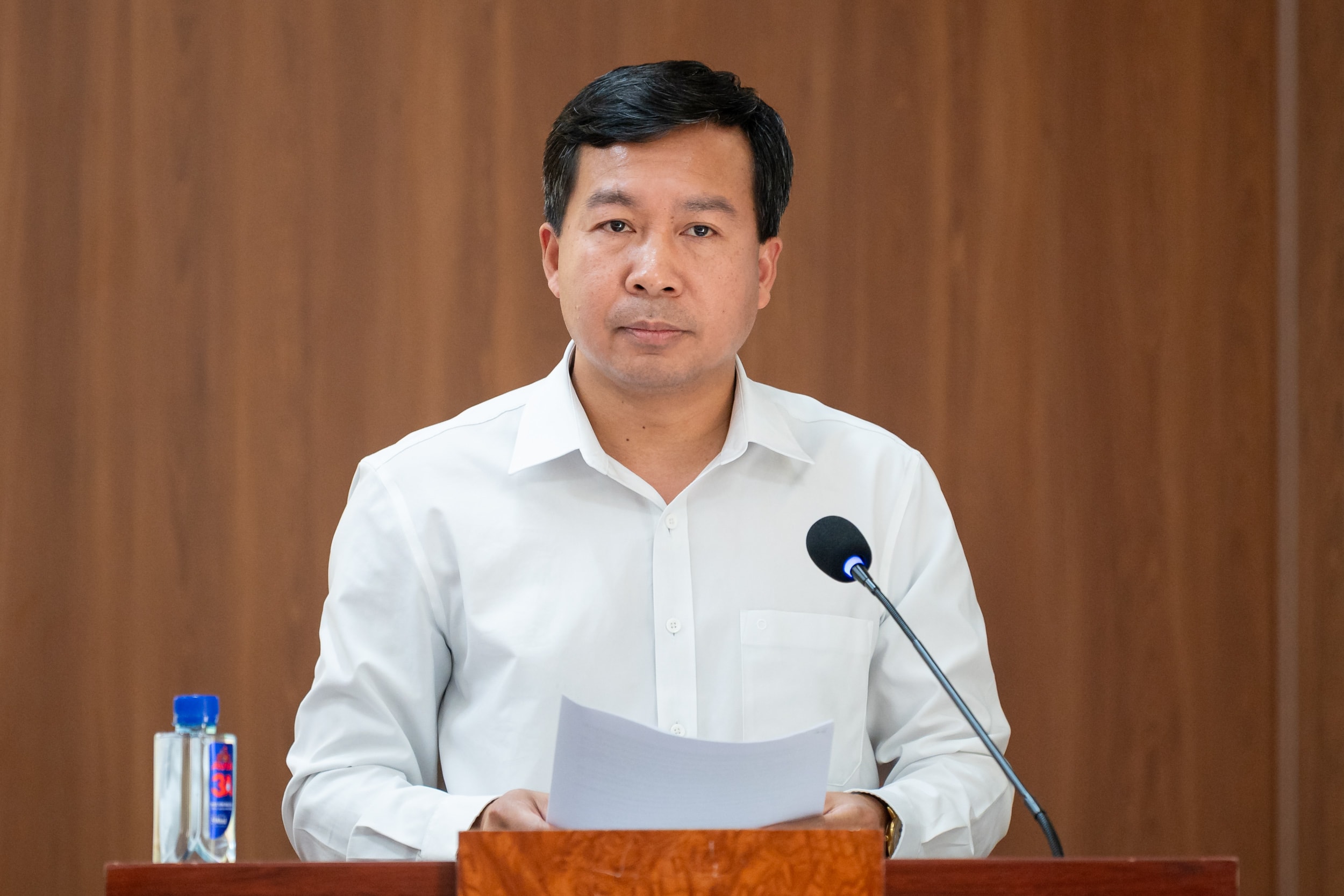 Phó Chủ tịch Ủy ban MTTQ Việt Nam tỉnh Điện Biên Nguyễn Tiến Dũng phát biểu