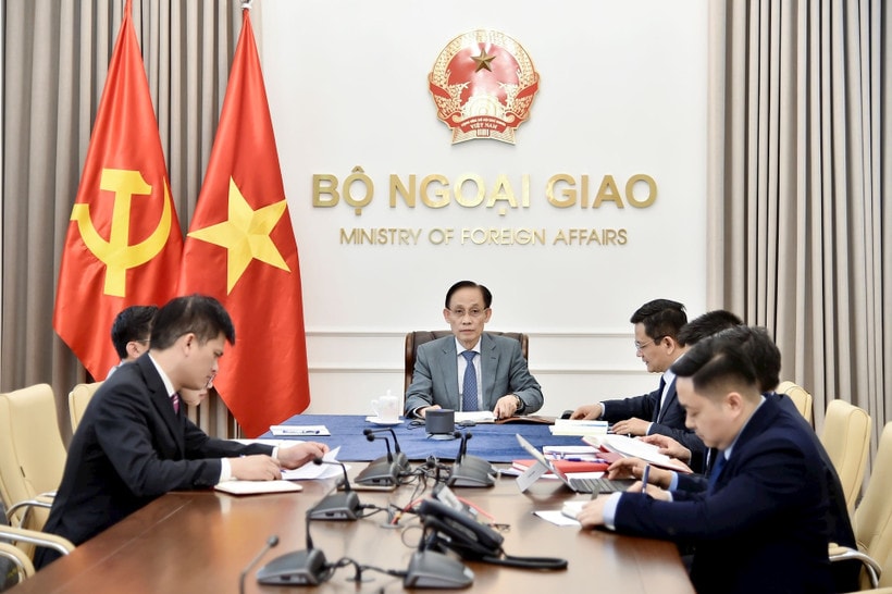 Minister of Foreign Affairs Le Hoai Trung holds phone talks with Kaja Kallas, Vice-President of the European Commission and the European Union’s High Representative for Foreign Affairs and Security Policy, on March 6. (Photo courtesy of the Ministry of Foreign Affairs)