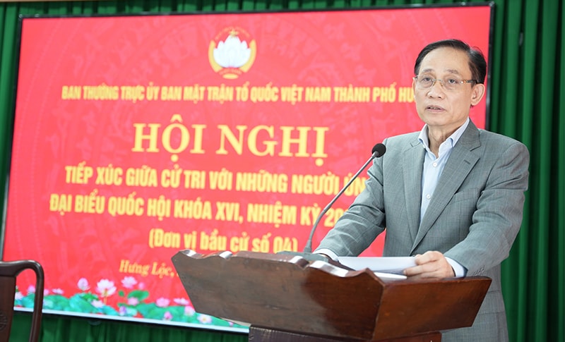2s_165 Ông Lê Hoài Trung, Ủy viên Bộ Chính trị, Bộ trưởng Bộ Ngoại giao - ứng cử viên đại biểu Quốc hội khóa XVI trình bày chương trình hành động