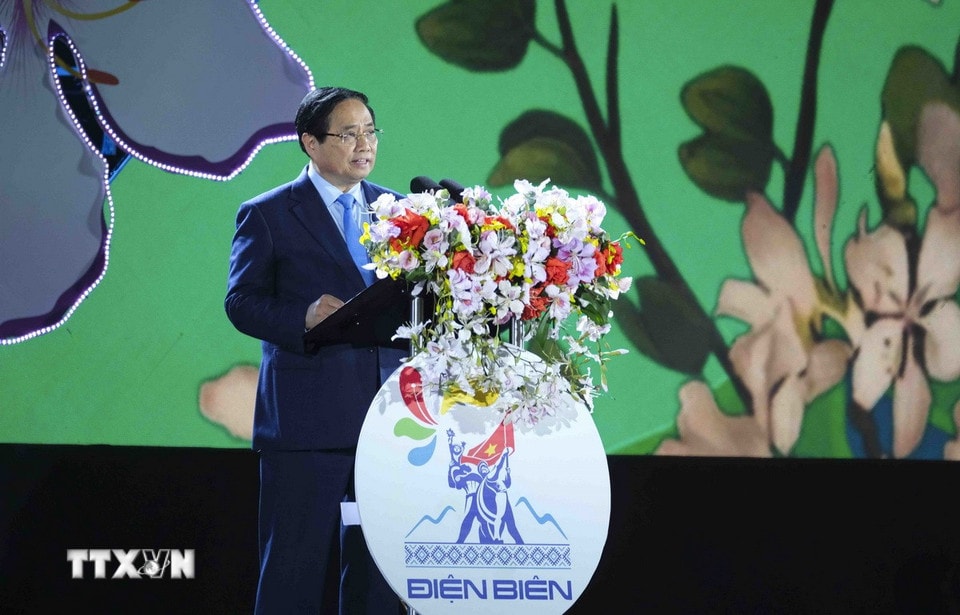 Thủ tướng Phạm Minh Chính phát biểu tại Lễ khai mạc. (Ảnh: Xuân Tư/TTXVN)