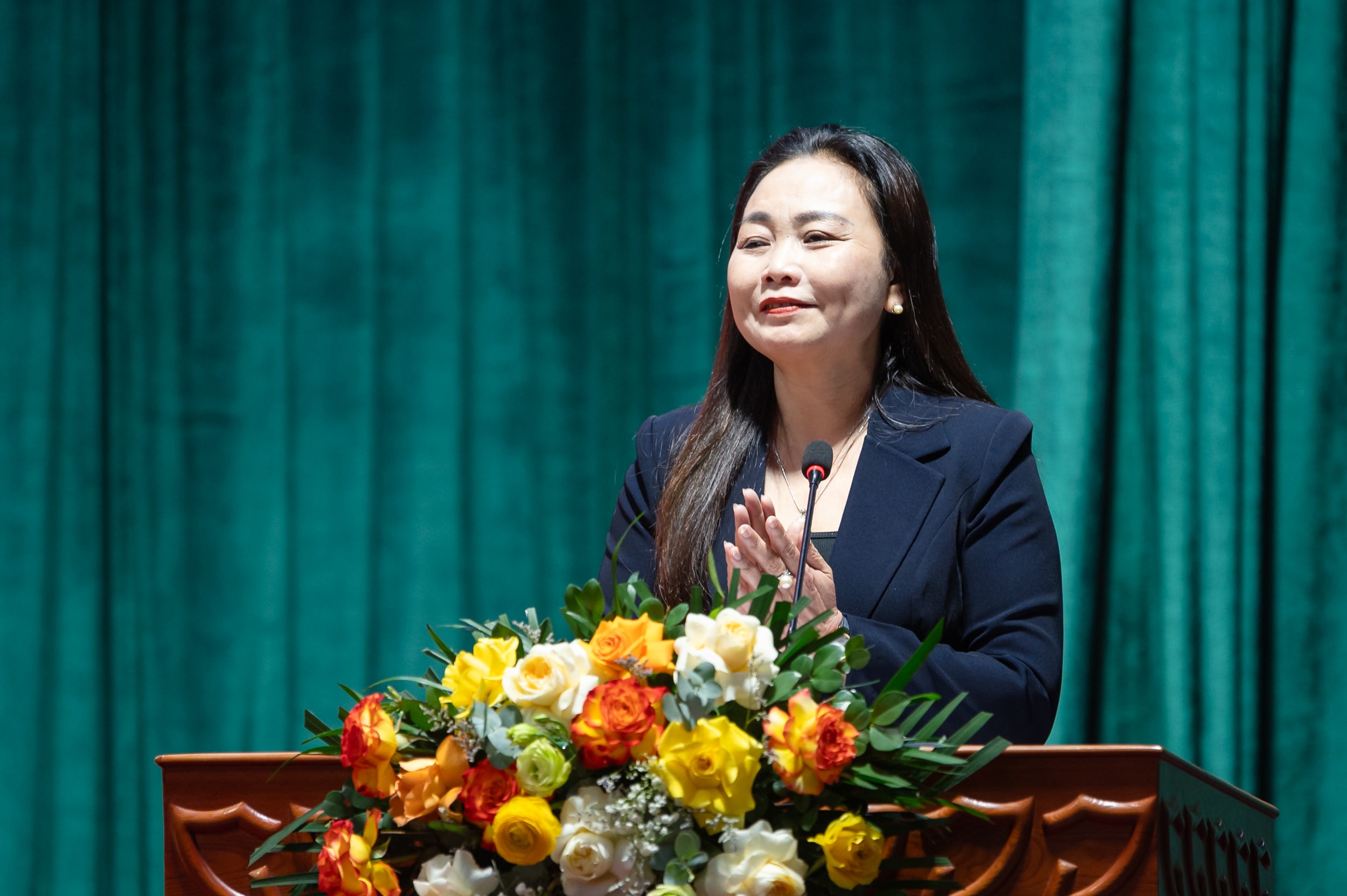 Chủ tịch Mặt trận phường Bắc Giang Nguyễn Hồng Vinh phát biểu