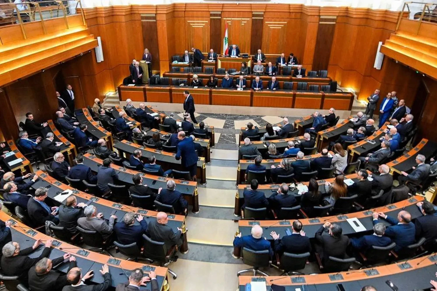 Chủ tịch Quốc hội Lebanon, Nabih Berri, chủ trì một phiên họp quốc hội tại trụ sở ở Beirut vào ngày 9 tháng 3 năm 2026. (AFP)