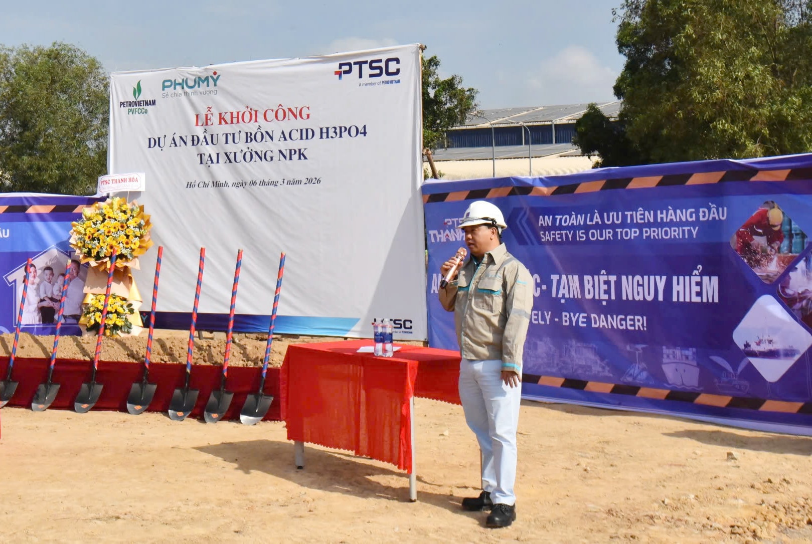 PVFCCo - Phú Mỹ khởi công “Dự án đầu tư bồn nguyên liệu Acid Phosphoric (H3PO4)”