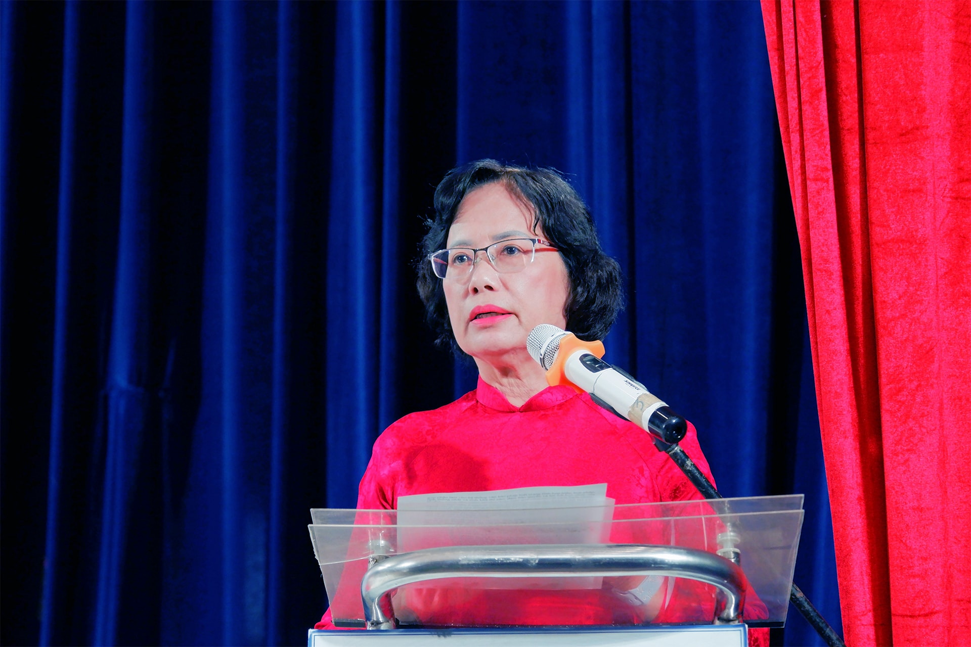 Chủ tịch Hội Luật gia TP. Hồ Chí Minh Ung Thị Xuân Hương trình bày chương trình ha