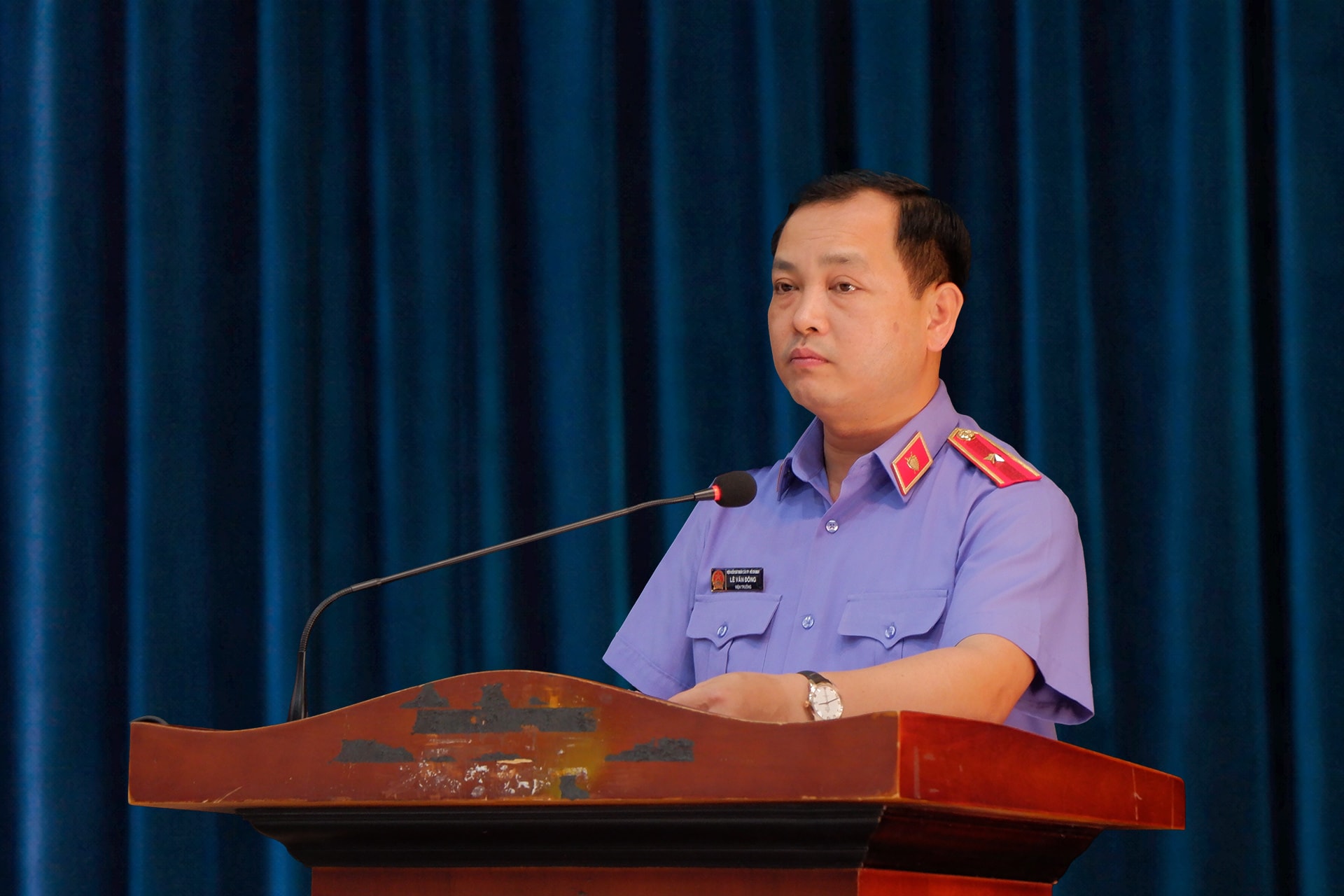 Viện trưởng Viện Kiểm sát Nhân dân TP. Hồ Chí Minh Lê Văn Đông trình bày chương trình hành động
