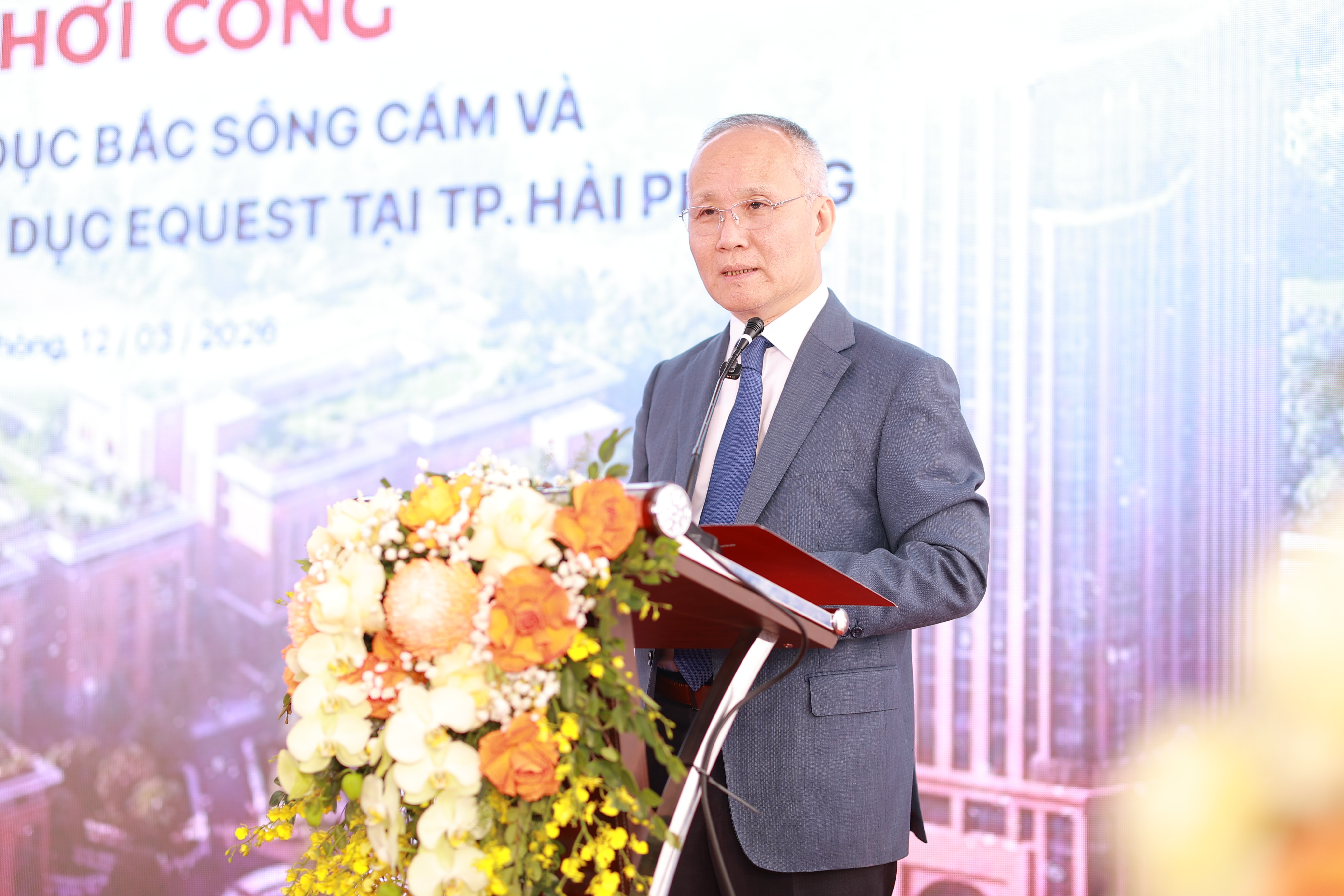 Ông Trần Quốc Khánh - Phó Chủ tịch Hội đồng Quản trị Tập đoàn Giáo dục EQuest phát biểu tại sự kiện