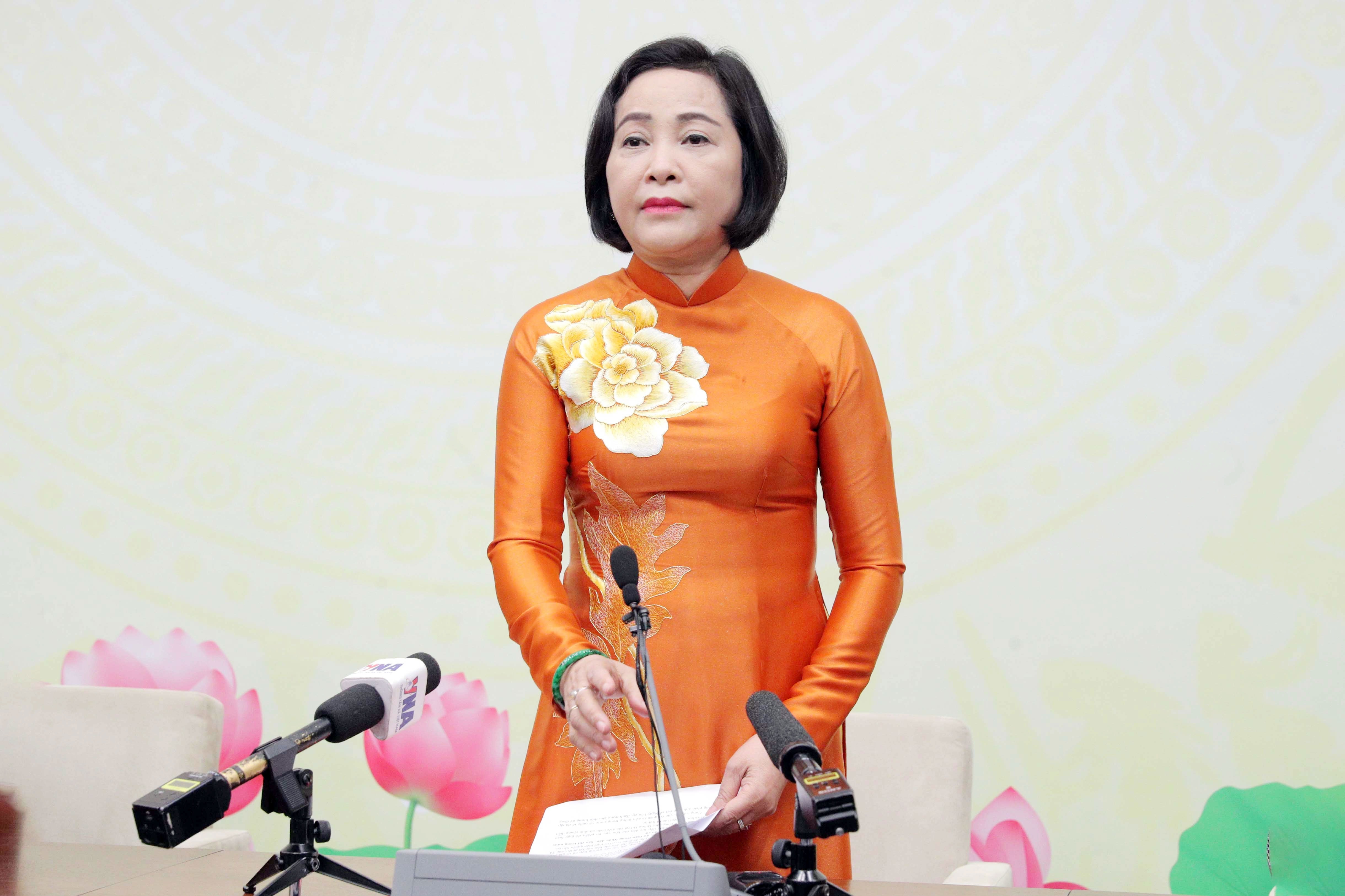 Phó Chủ tịch Quốc hội Nguyễn Thị Thanh phát biểu tại Trung tâm báo chí 3