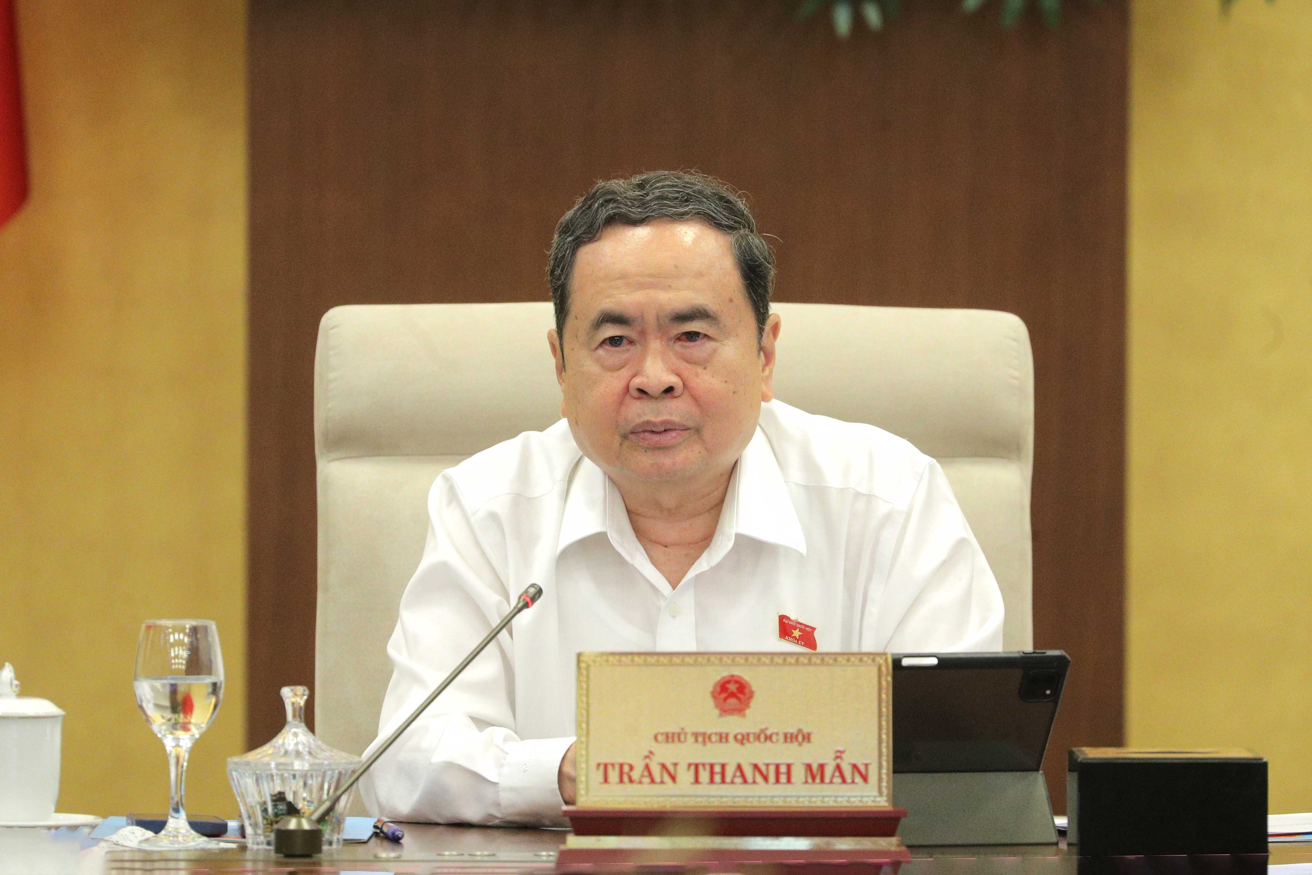 Chủ tịch Quốc hội Trần Thanh Mẫn phát biểu. Ảnh: Hồ Long