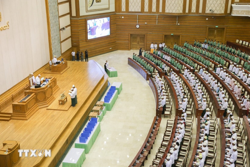 Quang cảnh kỳ họp thứ nhất của Hạ viện khóa III tại Nay Pyi Taw, Myanmar ngày 16/3. (Ảnh: THX/TTXVN)