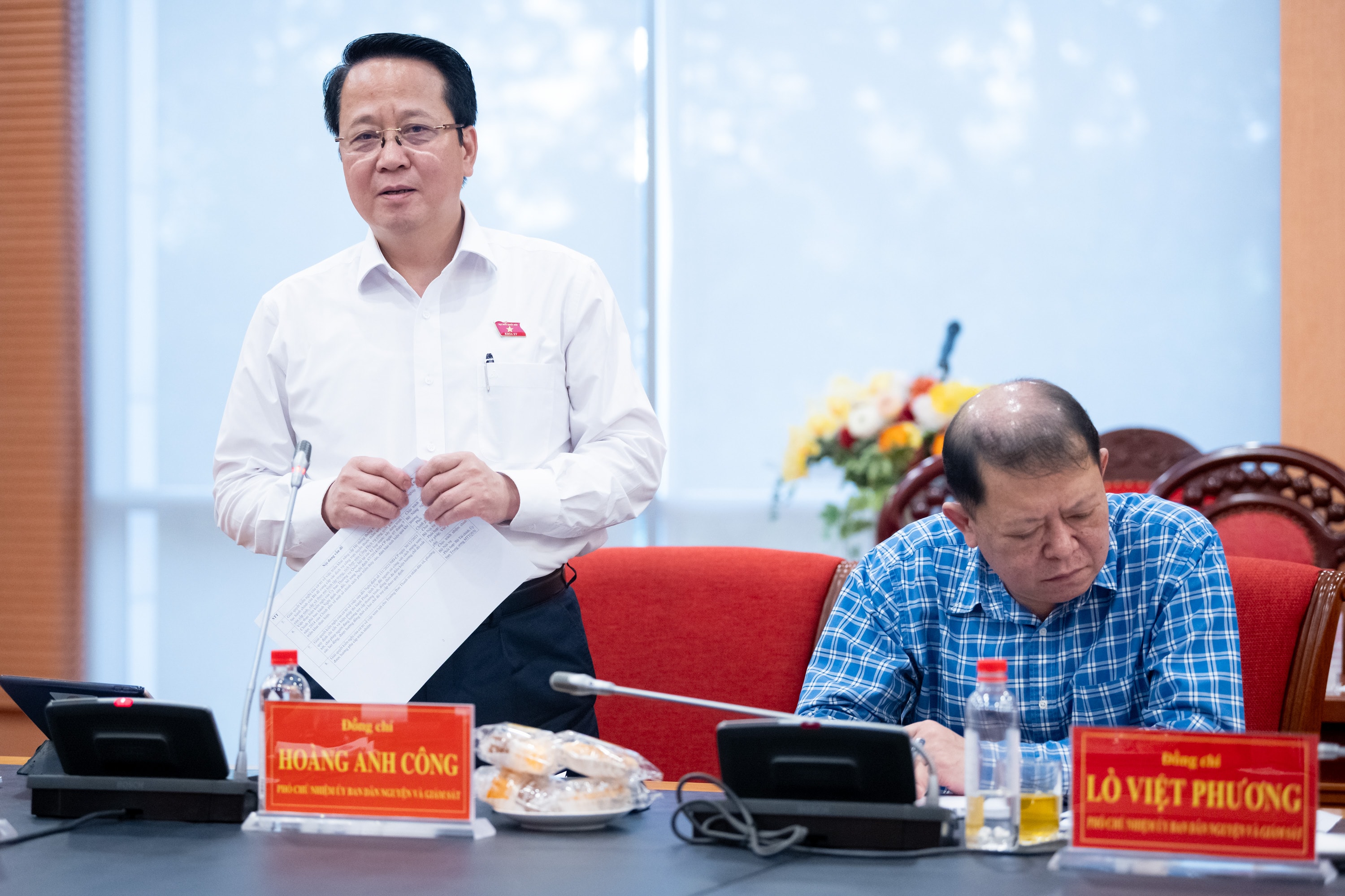 Phó Chủ nhiệm Ủy ban Dân nguyện và Giám sát Hoàng Anh Công phát biểu