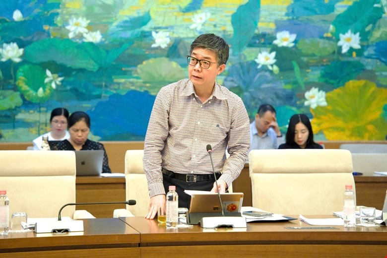 Ủy viên là ĐBQH hoạt động chuyên trách của Ủy ban Kinh tế và Tài chính Nguyễn Mạnh Hùng phát biểu