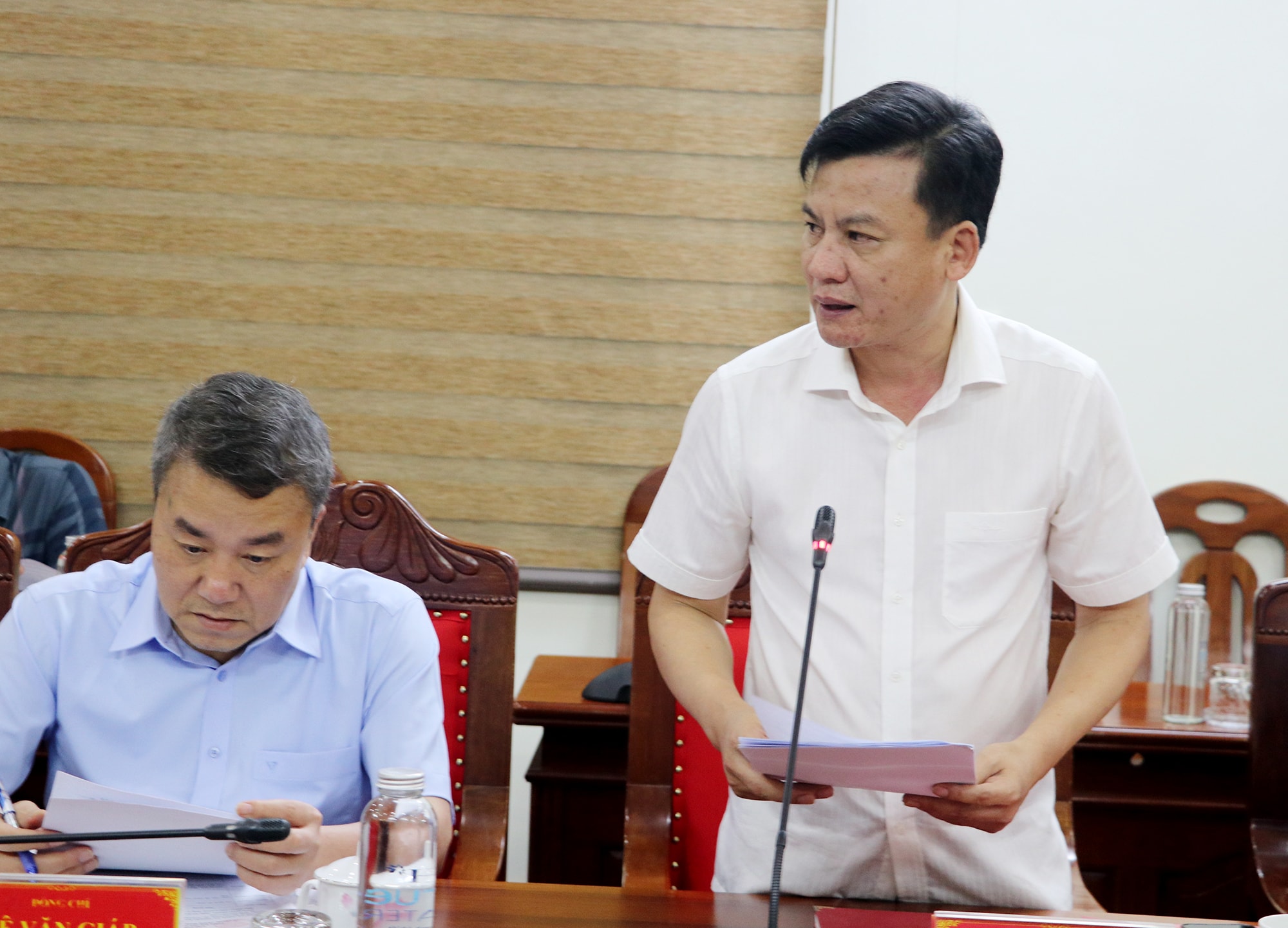 Phó Trưởng Ban Nội chính Tỉnh ủy Phạm Vũ Cường báo cáo kết quả công tác quý I/2026 của Ban Chỉ đạo.
