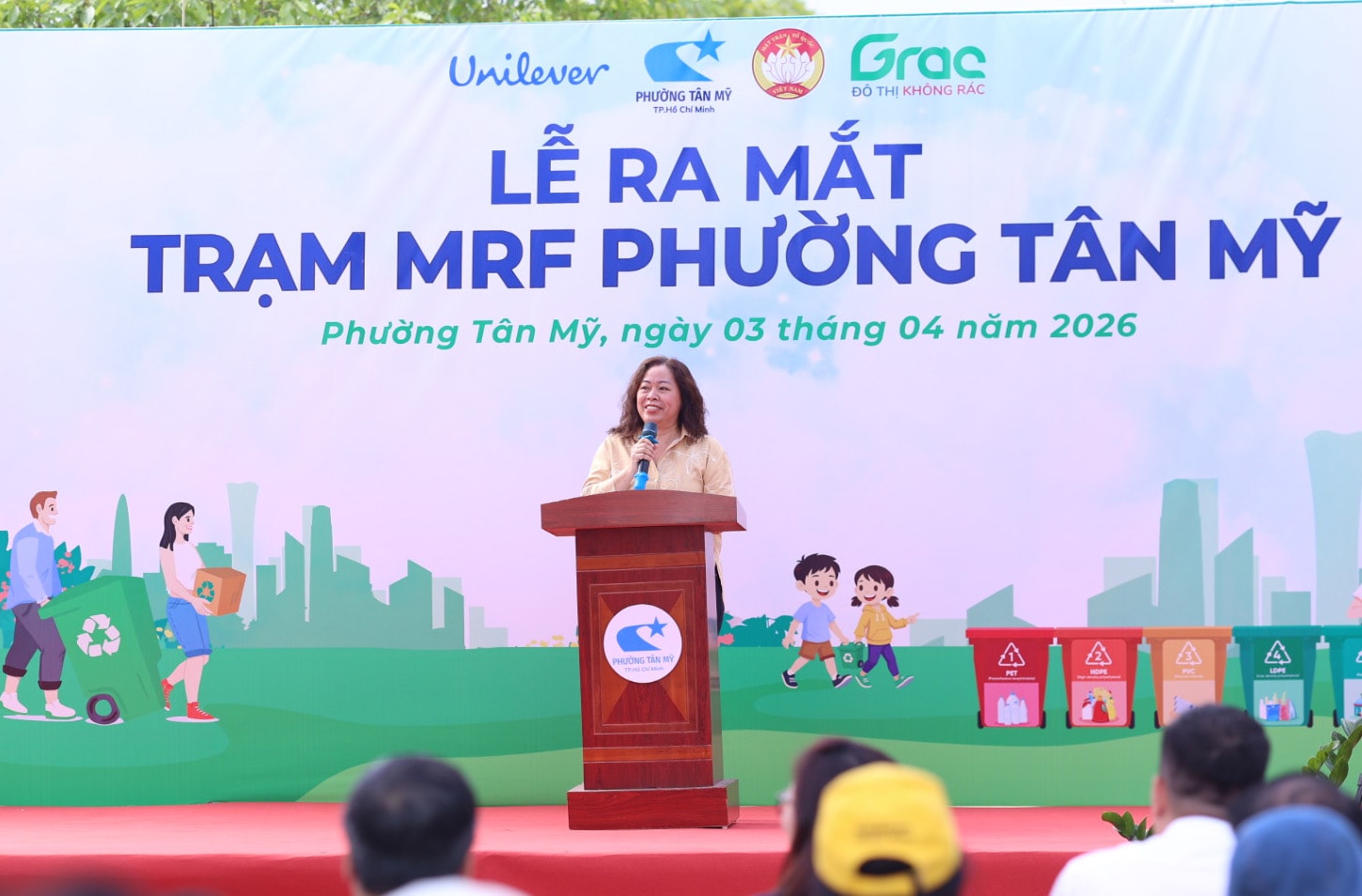 Bà Nguyễn Thị Bích Vân - Tổng Giám đốc Quốc gia, Unilever Việt Nam phát biểu tại sự kiện