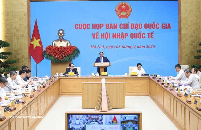The meeting of the National Steering Committee for International Integration on April 3. (Photo: VNA)