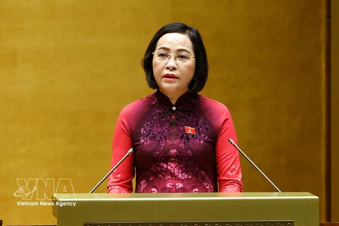 NA Vice Chairwoman Nguyen Thi Thanh, a member of the National Election Council (Photo: VNA) vnanet-potal-khai-mac-trong-the-ky-hop-thu-nhat-quoc-hoi-khoa-xvi-8683497.jpg