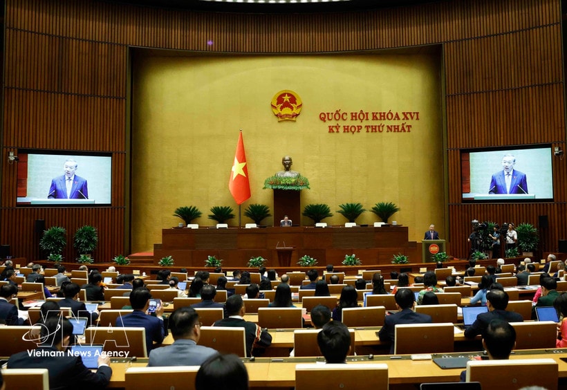 Party General Secretary To Lam delivers a speech at the opening sitting of the first session of the 16th National Assembly. (Photo: VNA) 