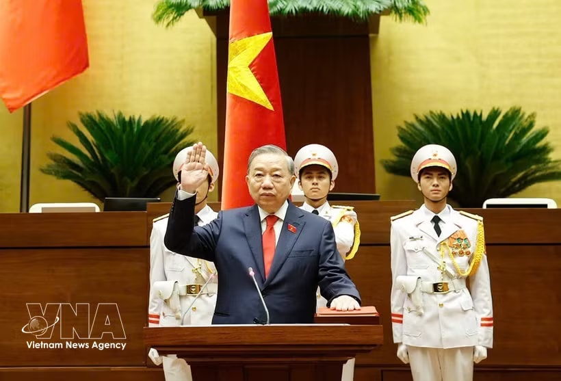 President of the Socialist Republic of Vietnam To Lam takes the oath of office (Photo: VNA)