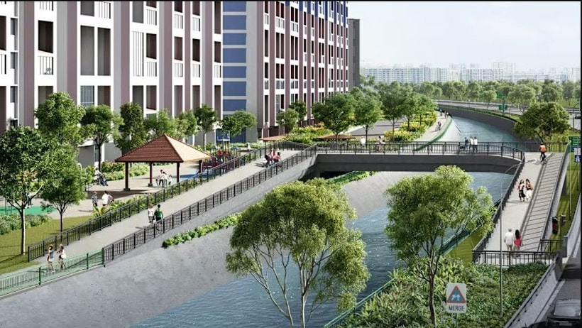An artist's impression of the 3D concrete printed pedestrian bridge. (Photo: Singapore's Land Transport Authority) 
