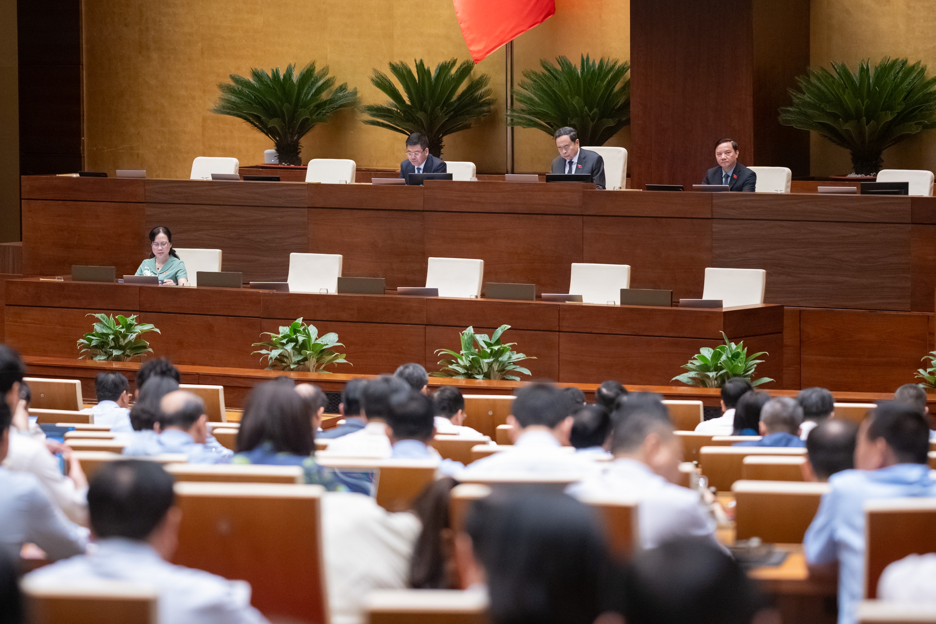 Phó Chủ tịch Quốc hôi Nguyễn Khắc Định điều hành nội dung phiên họp