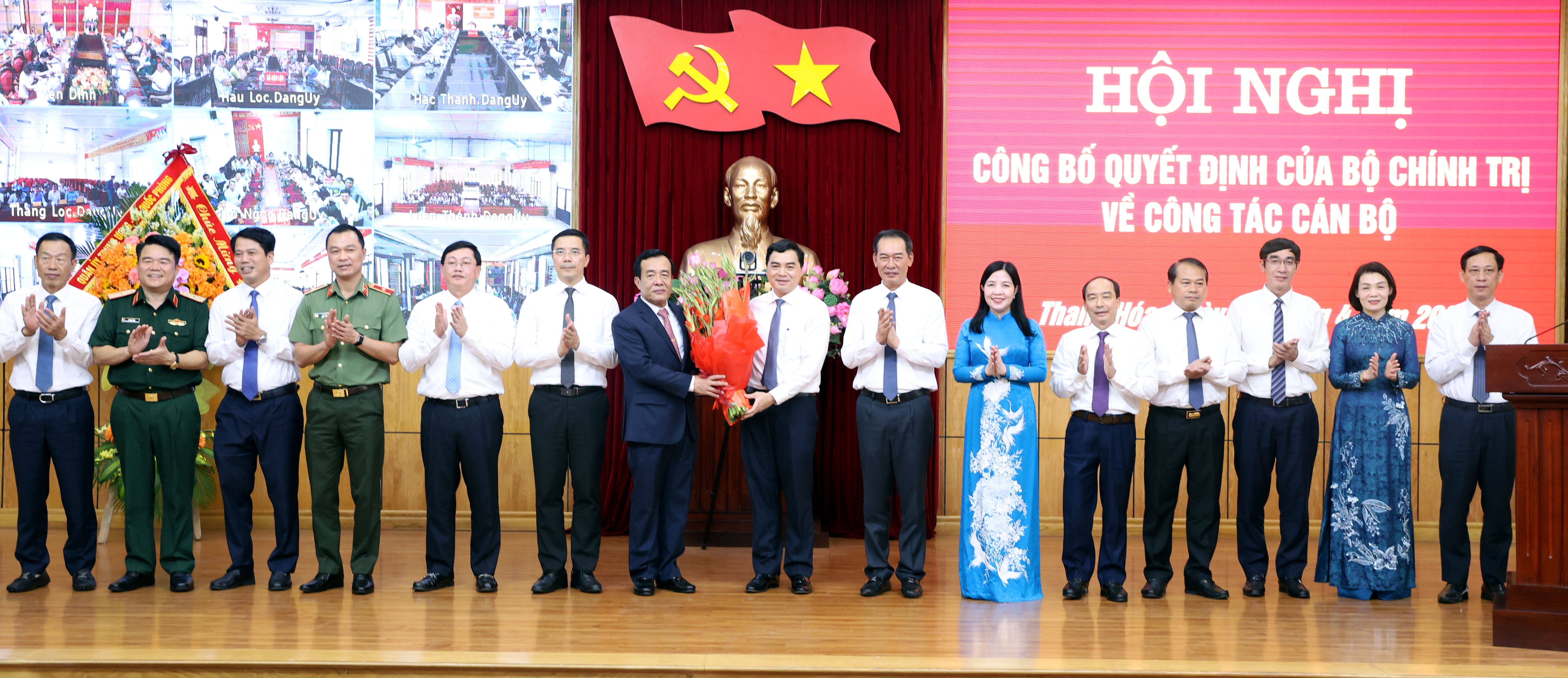 Lãnh đạo, Ban Thường vụ Tỉnh ủy, Ban chấp hành Đảng bộ tỉnh Thanh Hóa tặng hoa chúc mừng Bí thư Tỉnh ủy, Trưởng Đoàn đại biểu Quốc hội tỉnh Thanh Hóa Lê Đức Thái