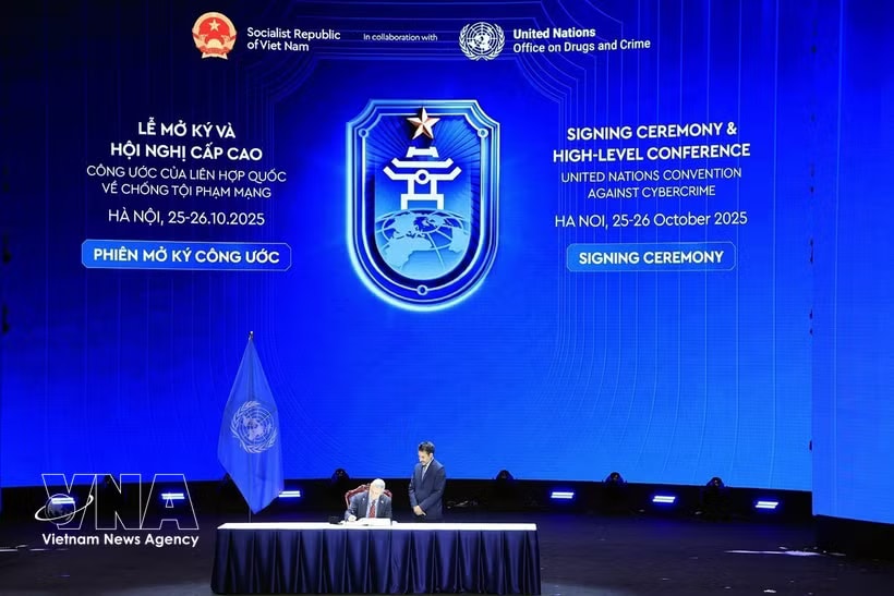 The signing ceremony and high-level conference on the UN Convention against Cybercrime take place in Hanoi on October 25–26, 2025. (Photo: VNA)