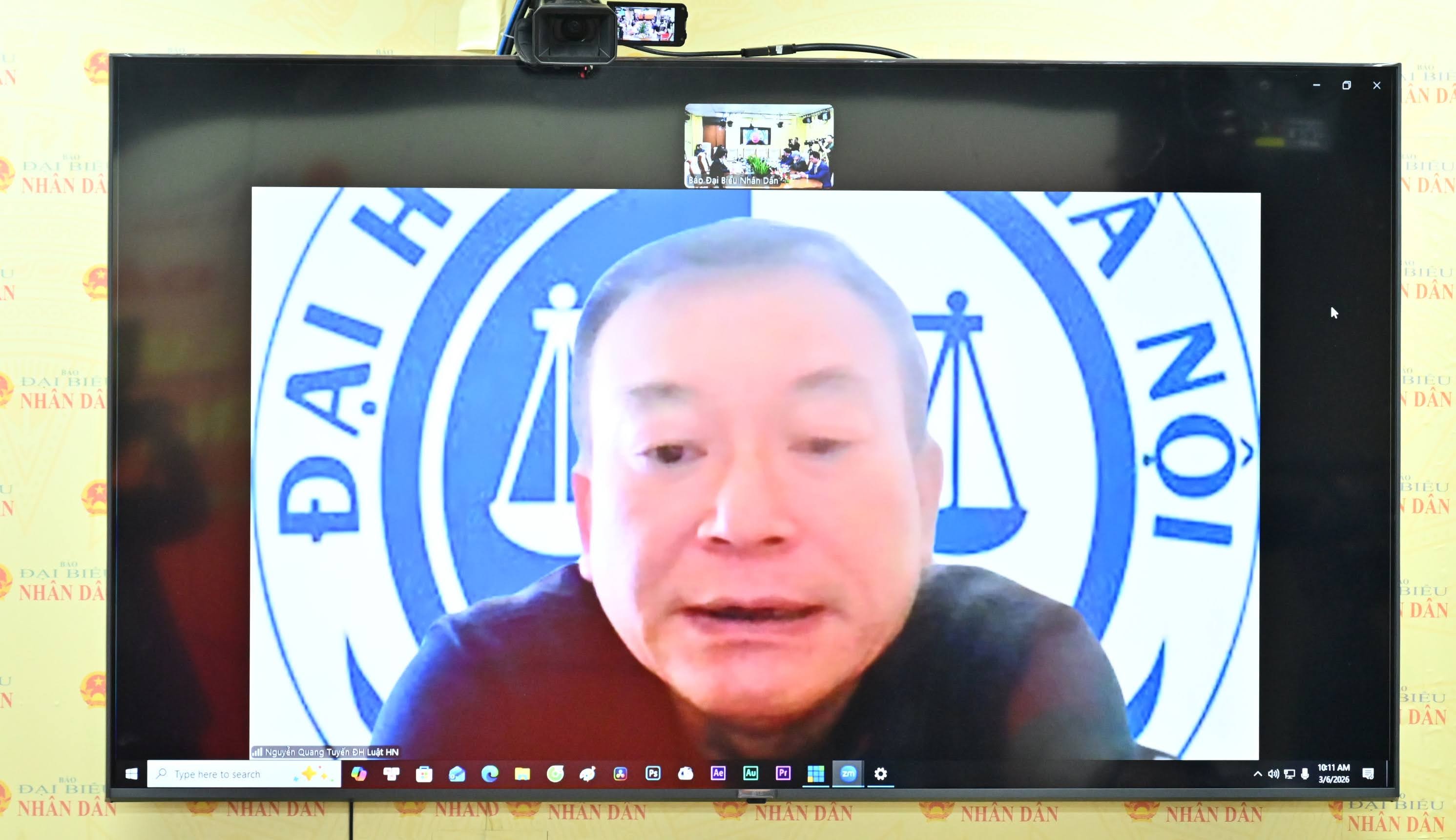 PGS.TS Nguyễn Quang Tuyến - Trưởng khoa Pháp luật Kinh tế, Trường Đại học Luật Hà Nội (tham dự tọa đàm qua zoom)