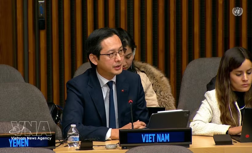 Ambassador Do Hung Viet, Vietnam’s Permanent Representative to the United Nations, speaks at the meeting. (Photo: VNA)